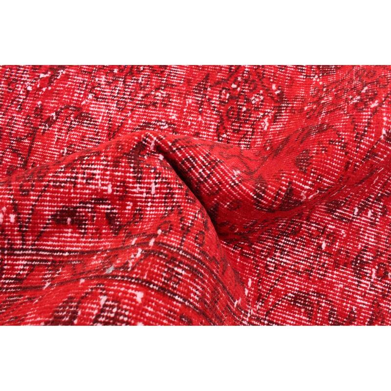 ECARPETGALLERY Hand-knotted Color Transition Dark Red Wool Rug - 5'6 x 6'2