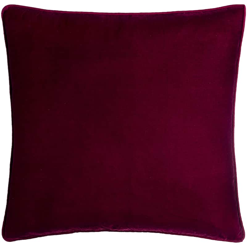 Artistic Weavers Grayce Glam Velvet Solid Color Throw Pillow - 20"H x 20"W - Feather Down - Garnet