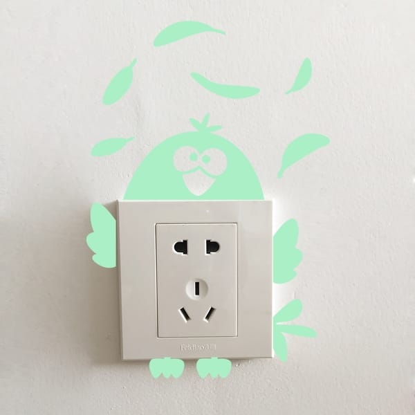slide 2 of 2, Walplus Peel and Stick Glow In The Dark Chicken Wall Sticker Home Room Decor