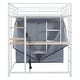 preview thumbnail 30 of 38, Metal & Wood Full Size Loft Metal Bed with Desk,Power Outlet,LED and Wardrobe
