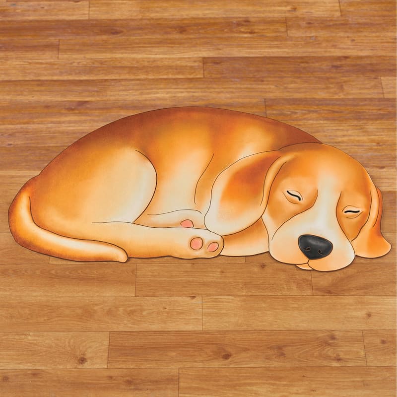 Unique Dog Shaped Skid-Resistant Accent Rug - 2X3 FT - 2X3 FT - Oval - Brown