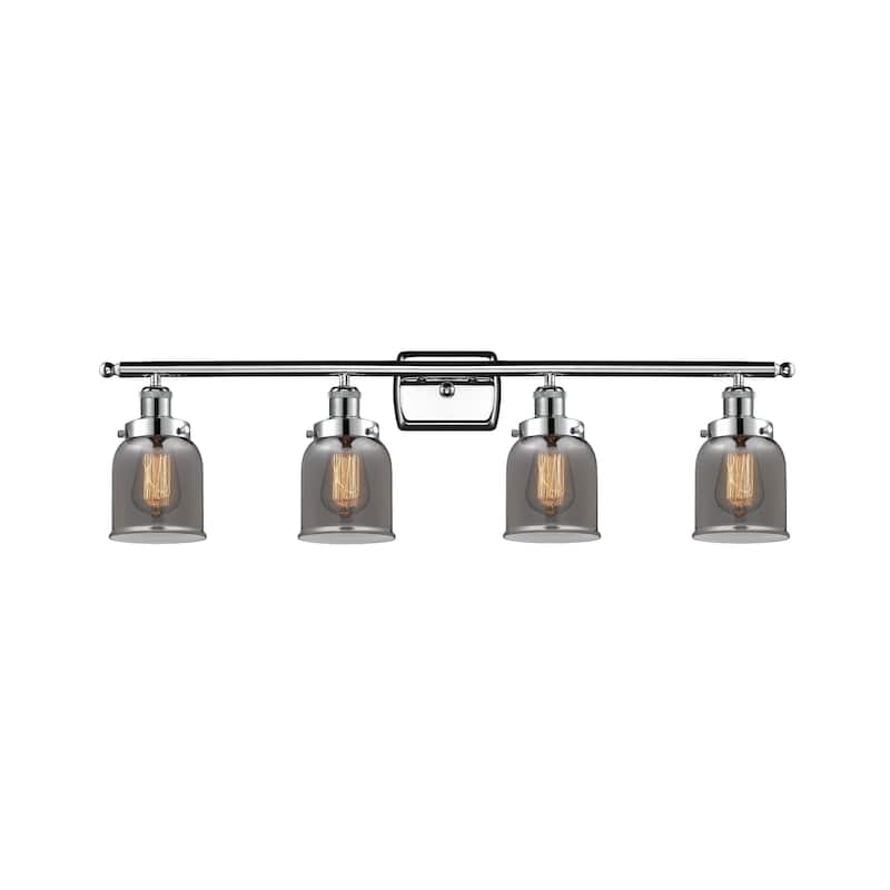 Innovations Lighting Ballston Urban Bell - 4 Light 36" Bath Vanity Light - Polished Chrome/Light Smoke