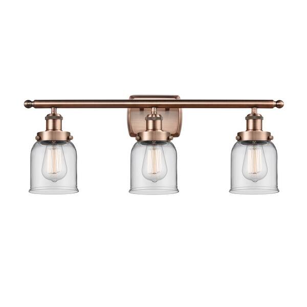 slide 2 of 81, Innovations Lighting Ballston Urban Bell - 3 Light 26" Bath Vanity Light Antique Copper Finish/Clear