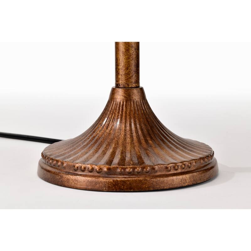 Caseyle Spanish Bronze Table Lamp with Crystal Dome Shade