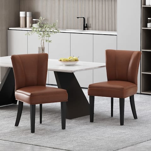 Eastdale Faux Leather Upholstered Dining Chairs by Christopher Knight Home - N/A