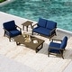 preview thumbnail 44 of 99, 5-Piece Teak Outdoor Conversation Set with Tables.