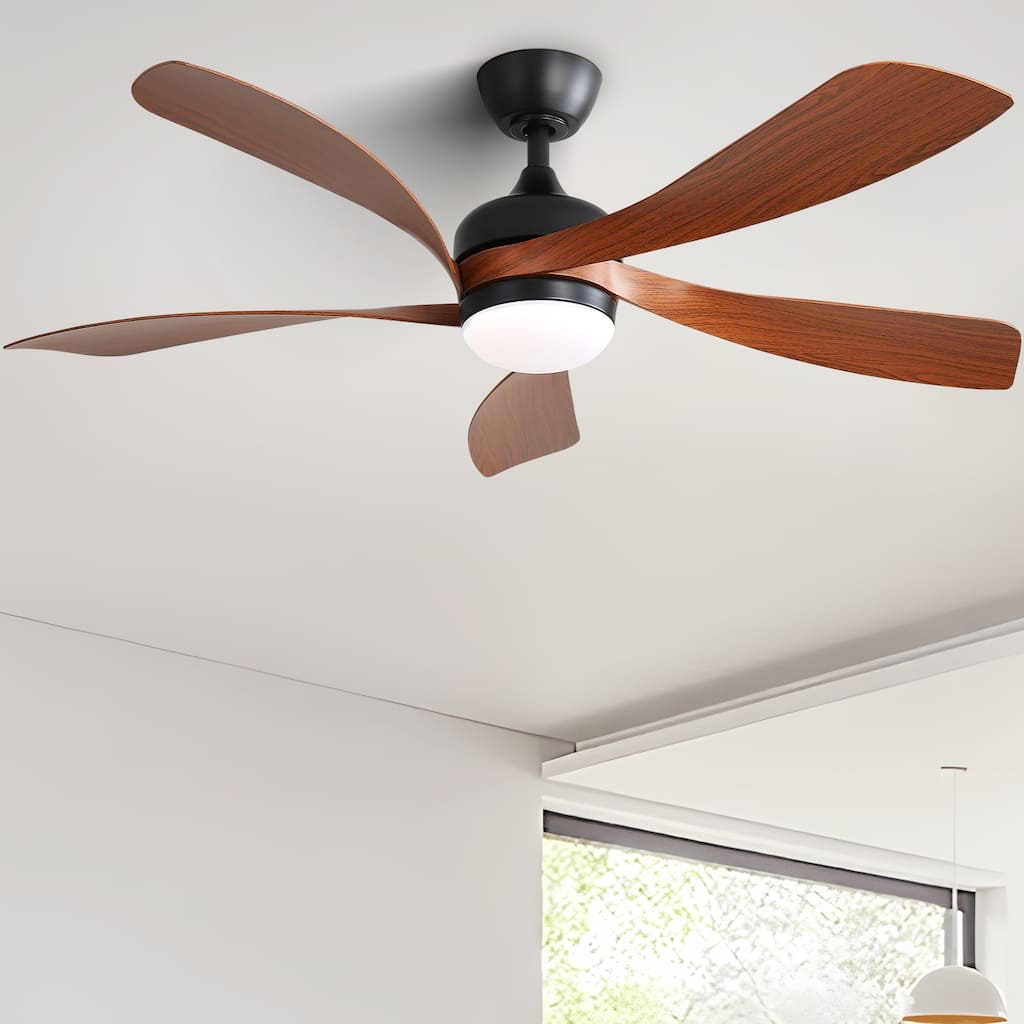 52 Inch Indoor Ceiling Fan With 3 Color Dimmable,5 ABS Blades Remote Control Reversible DC Motor and Led Light