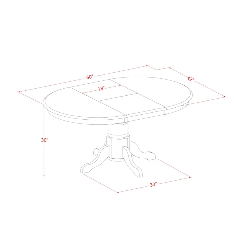 East West Furniture 5 Piece Kitchen Table Se Includes an Oval Dining Table and 4 Kitchen Chairs, Saddle Brown(Seats Options)