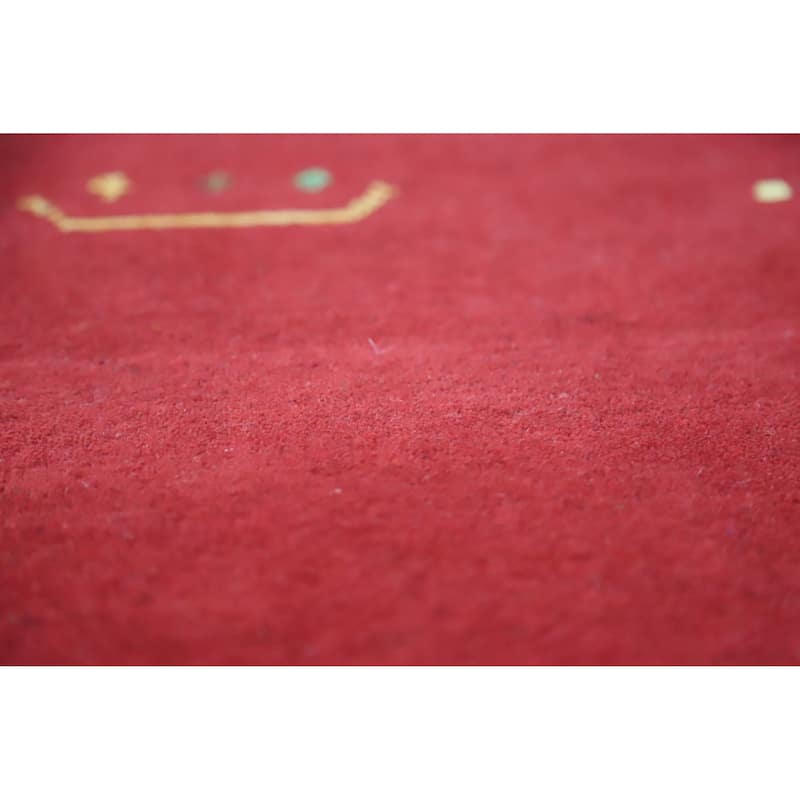 Hand Knotted Oriental 100% Wool Carpet Tribal Tribal Red Gabbeh Area Rug - 7' 11'' X 5' 9''