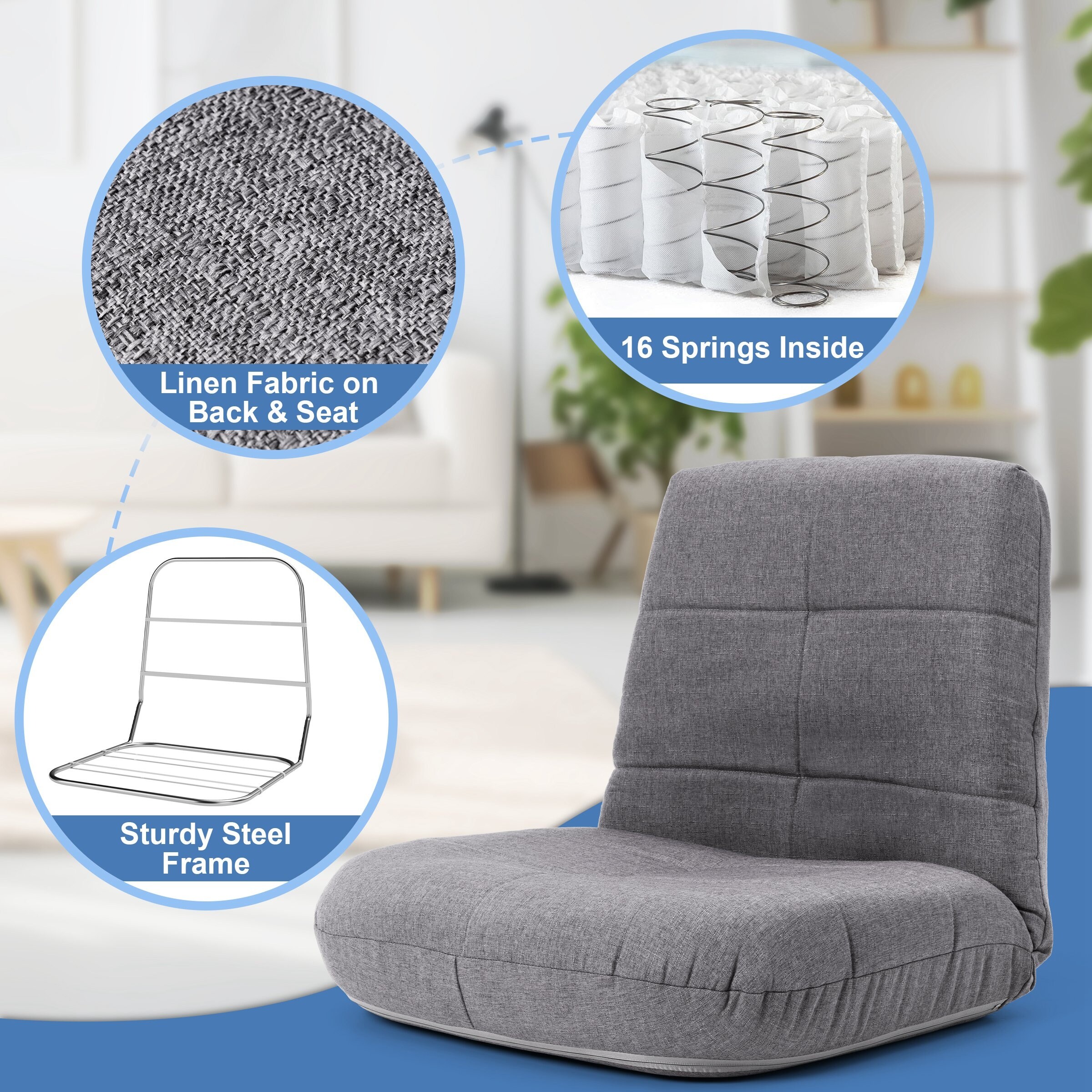 Floor seat top with back