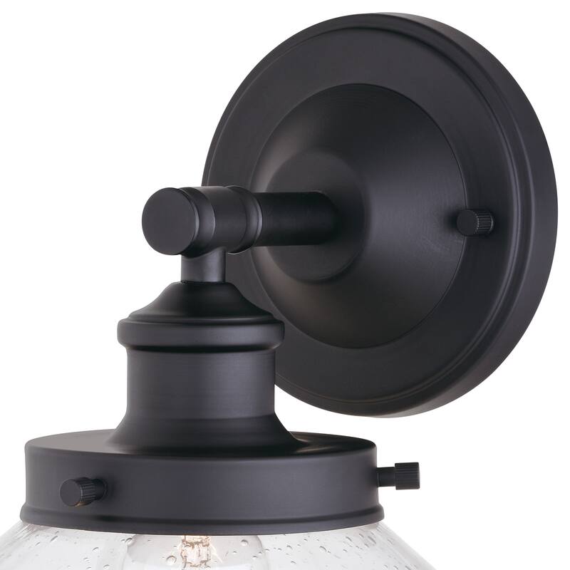 Collins Black Clear Glass Outdoor 1-light Wall Lantern