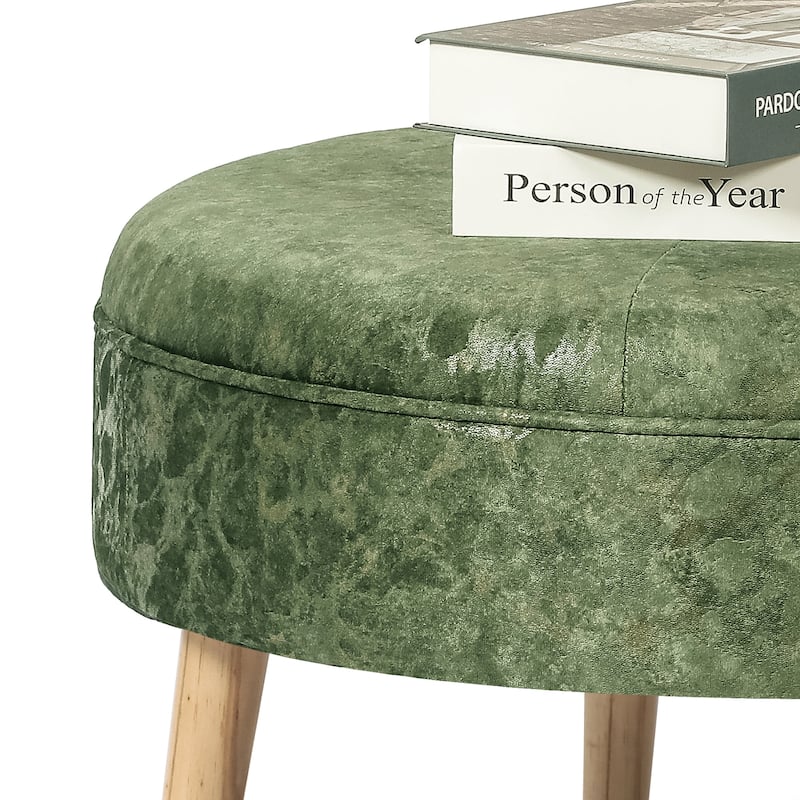 Adeco Carrington Juttersbo Round Tufted Fabric Ottoman