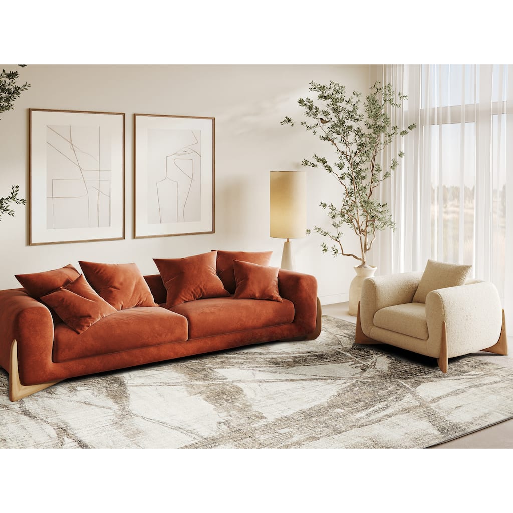 EXQUISITE RUGS Kyoto Hand-loomed Wool/Bamboo Silk Silver/Beige Area Rug.