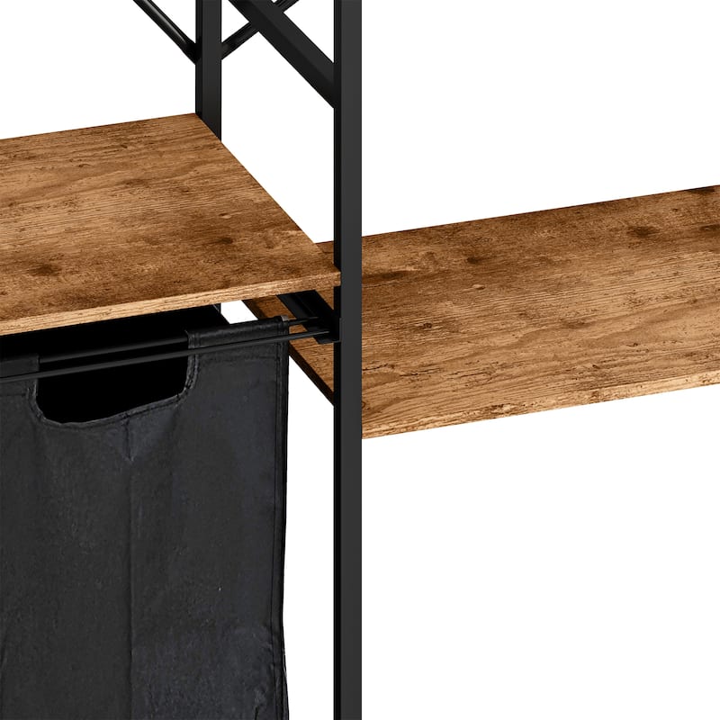 Freestanding Clothing Rack with Bottom Mesh Storage Rack