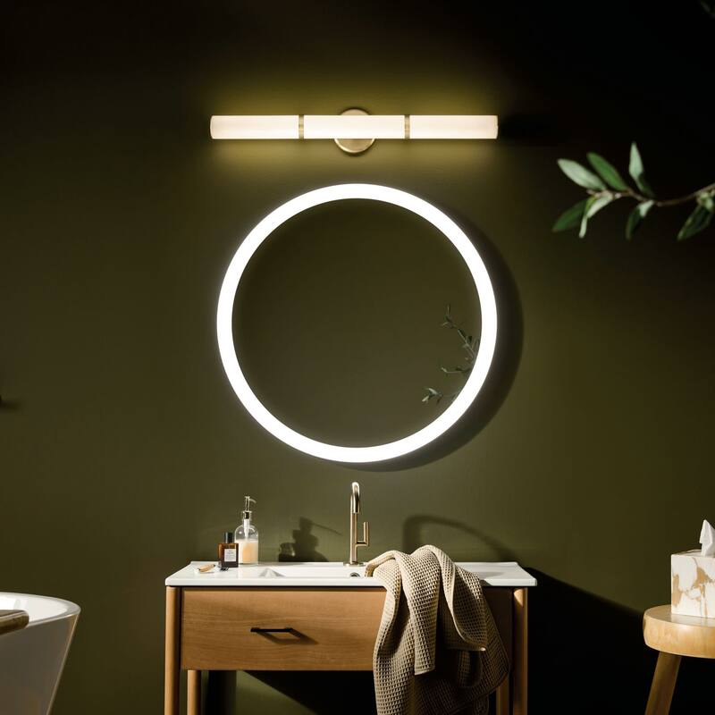 Kichler 55189LED Rosh 32" Wide LED Bath Bar with White Glass Shade