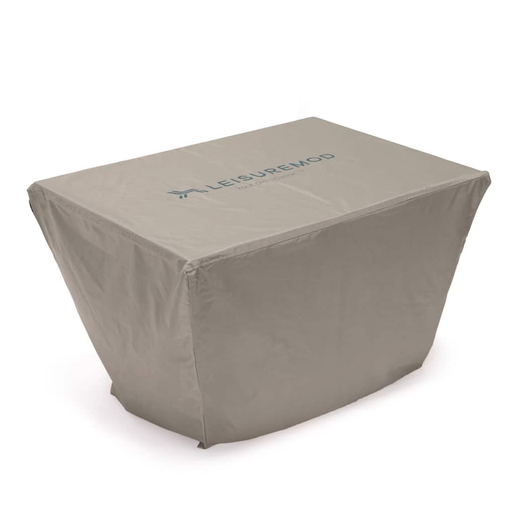 LeisureMod Chelsea Waterproof Fabric Rectangle Firepit Table Cover