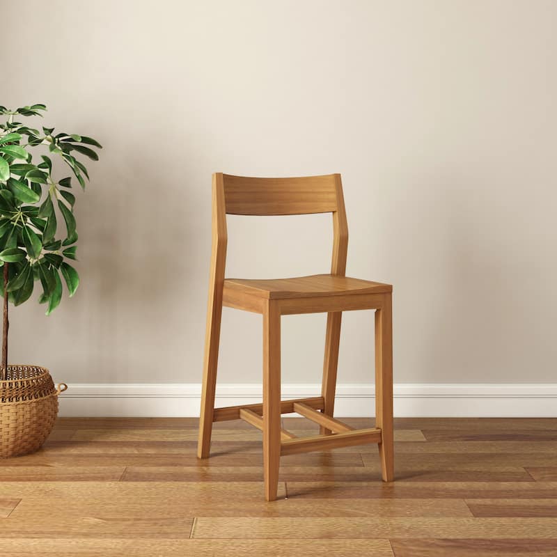 Plank and Beam Modern Counter Height Solid Wood Dining Chair - Pecan