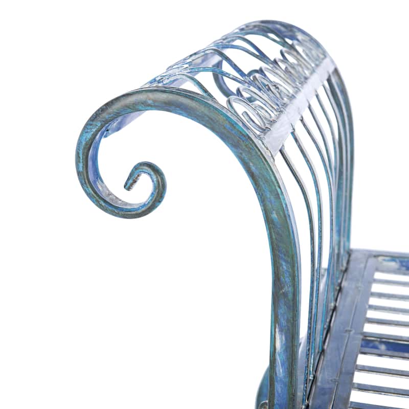 SAFAVIEH Outdoor Kyara Victorian Iron 52-inch Bench - 52Wx16Dx26H