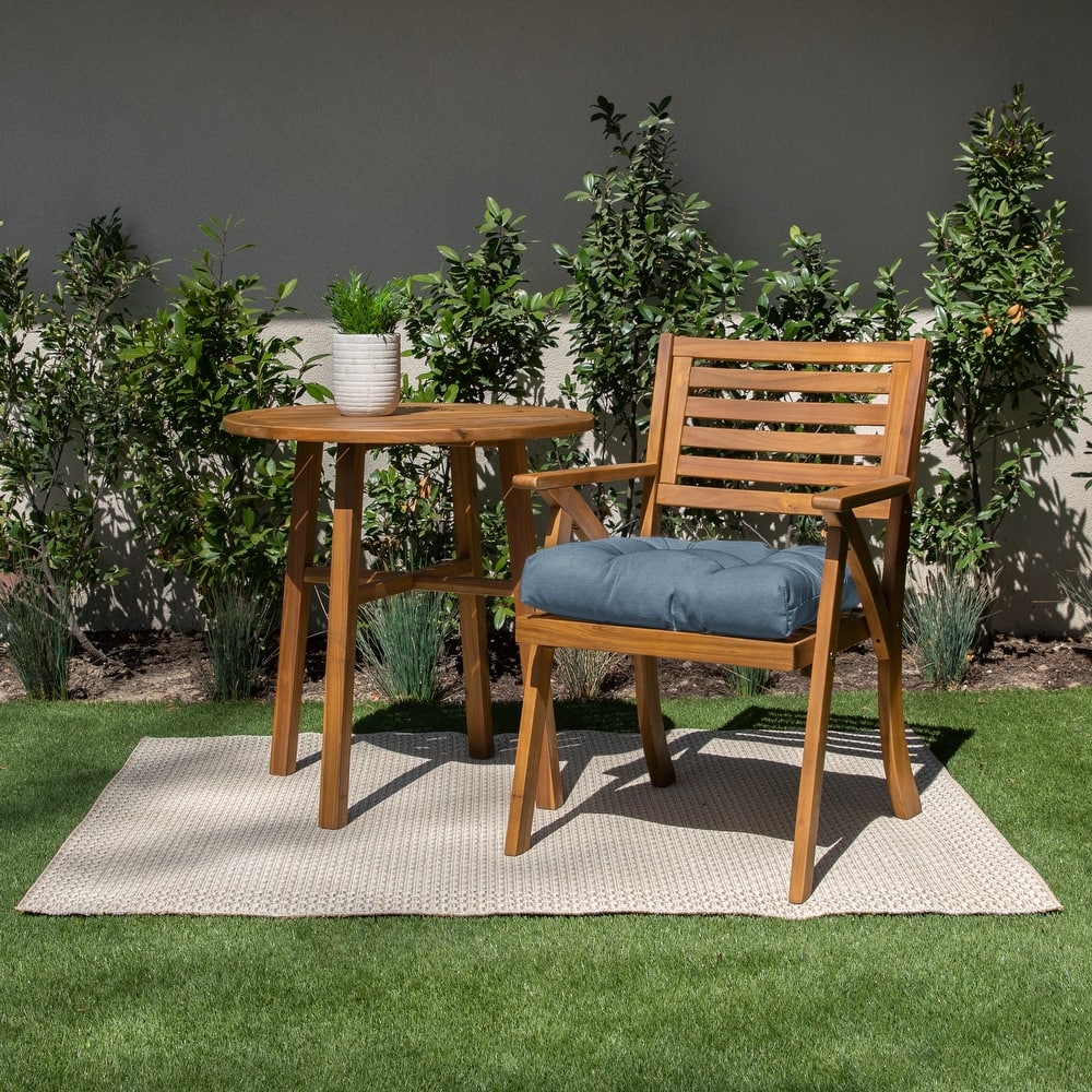 Sorra Home Sunbrella Tufted Chair Cushion Round U-Shaped Back 19 x 19 x 3"