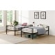 preview thumbnail 11 of 13, Elegant Twin Over Twin Bunk Bed, Metal Structure Bedframe with Safety Guardrails, 2 ladders and Space Saving Design, Black