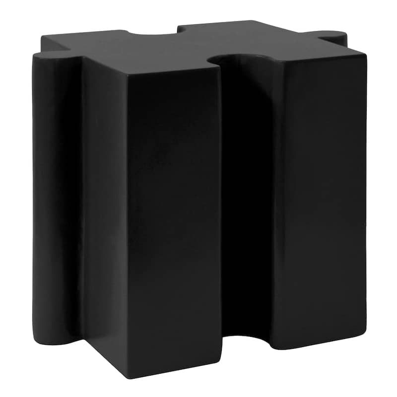 Christopher Knight Home - Mandy Modern Outdoor Side Table with Modular Concave Edge Design - Black