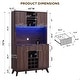 preview thumbnail 9 of 19, 72" Wine Bar Cabinet, Modern Wood Coffee Bar Cabinet with LED Lights - N/A