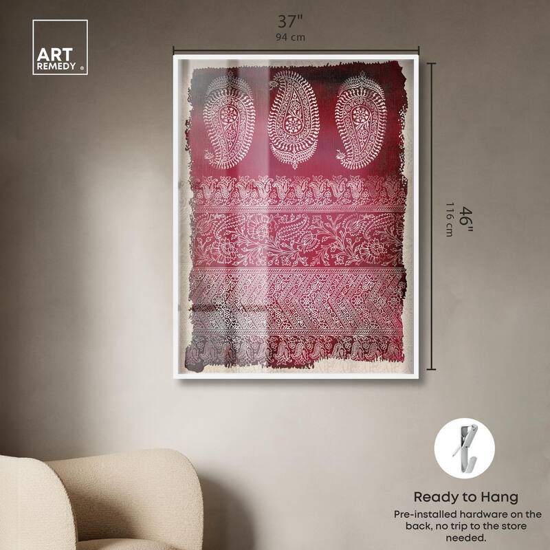 Burgundy Stamps Shadowbox by Art Remedy
