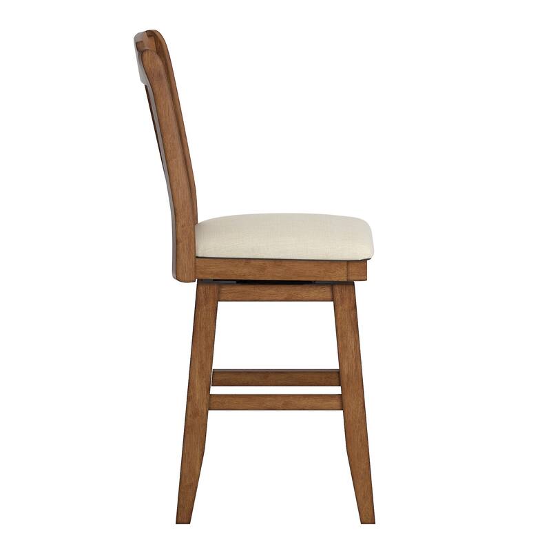 Eleanor Slat Back Wood Swivel Stool by iNSPIRE Q Classic
