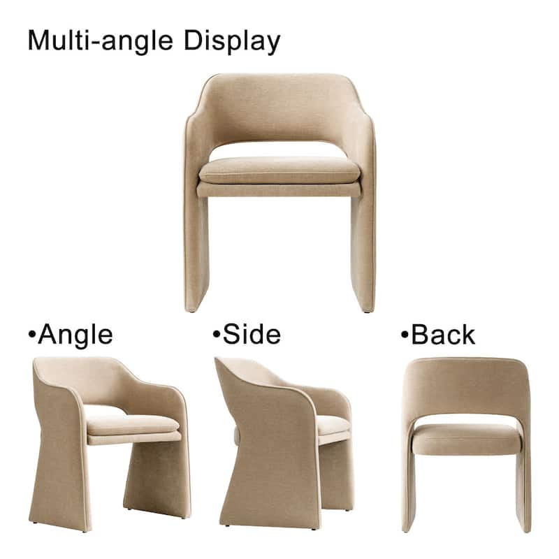 19" Seat Height Upholstered Chenille Dining Armchair (Set of 4)