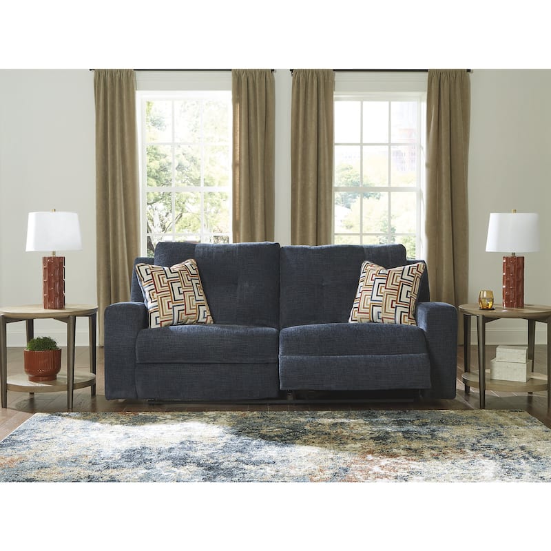 Signature Design by Ashley Danum Blue Reclining Sofa - 87" W x 40" D x 41" H