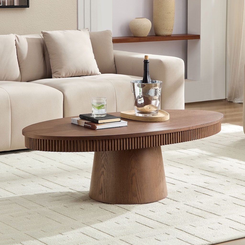Modern Design Oval Handcraft Drum Coffee Table