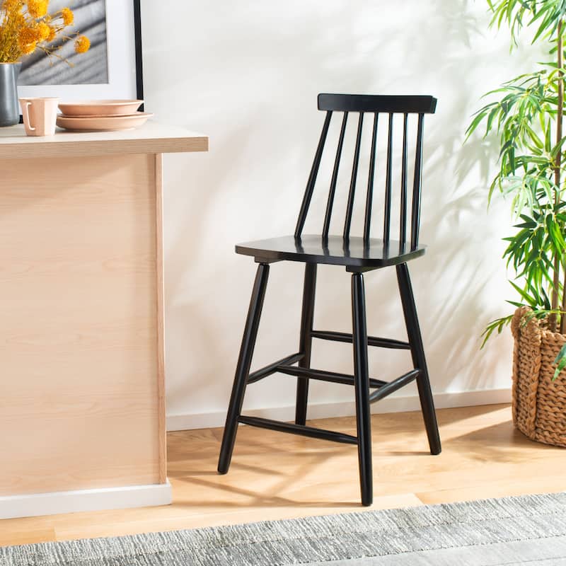 SAFAVIEH Zillah 24-inch Spindle Farmhouse Counter Stool (Set of 2) - 17.7" x 20.5" x 39.1" - 18"W x 21"D x 39"H