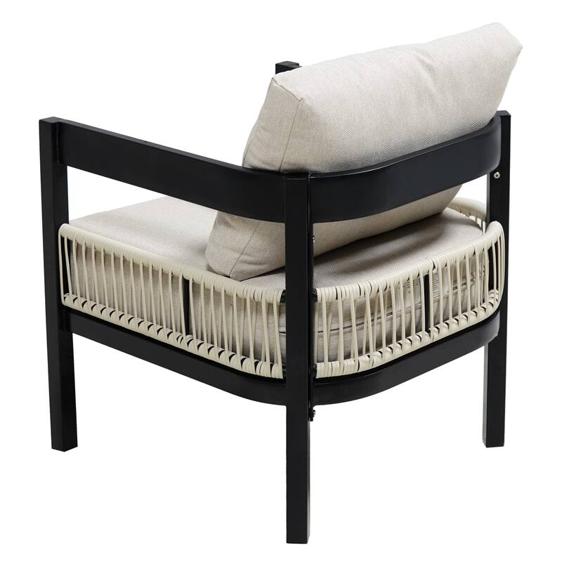 Outdoor Rattan Iron Sofa Set w/ Table,Waterproof,Rust-proof (Set of 4)
