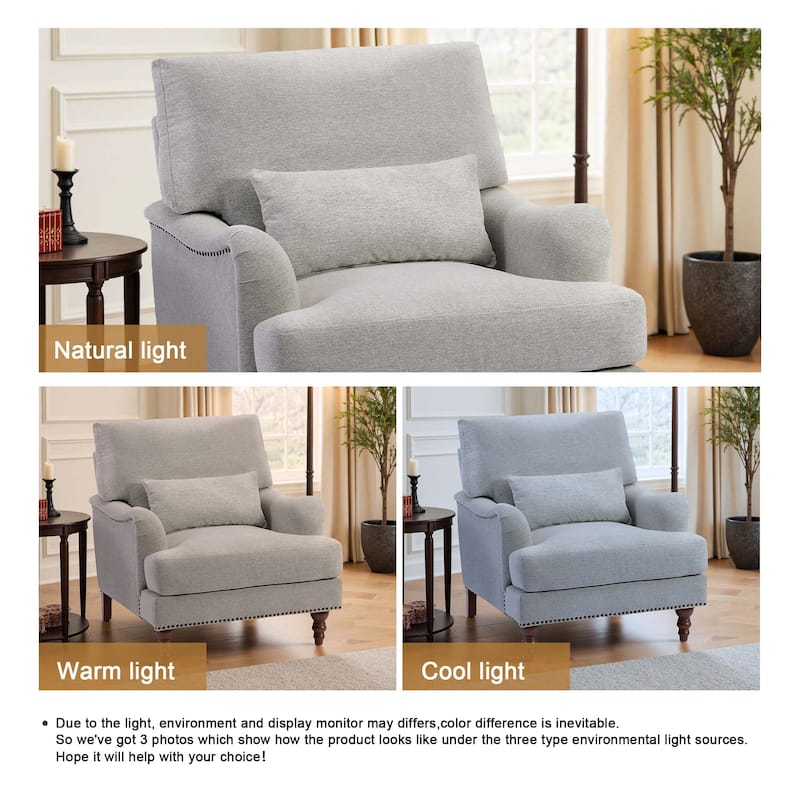 Set of 2 Mid Century Chenille Upholstered Accent Chairs