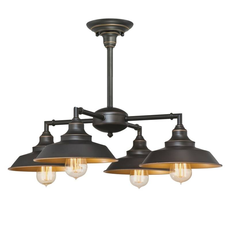 Westinghouse Iron Hill Four-Light Indoor Convertible Chandelier/Semi-Flush Ceiling Fixture - Oil Rubbed Bronze - 3-Light