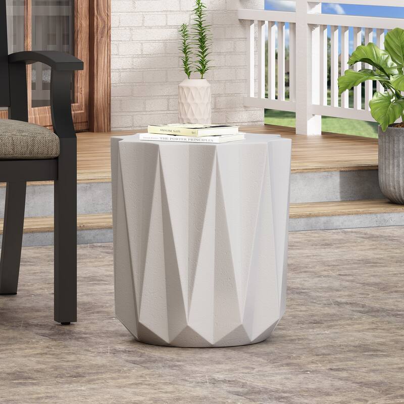 Outdoor LightWeight Concrete Side Table - 18.52