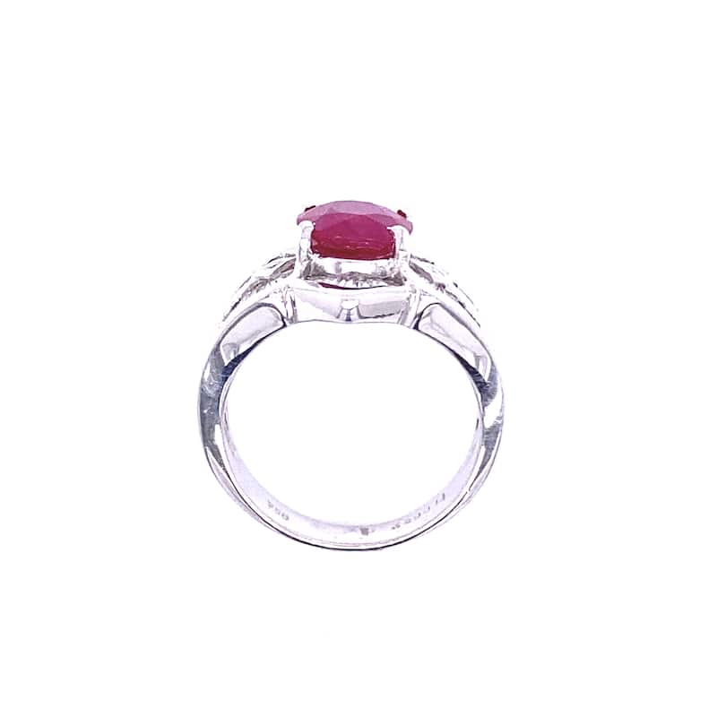 Kabella Luxe Ruby and Tapered Diamond Ring