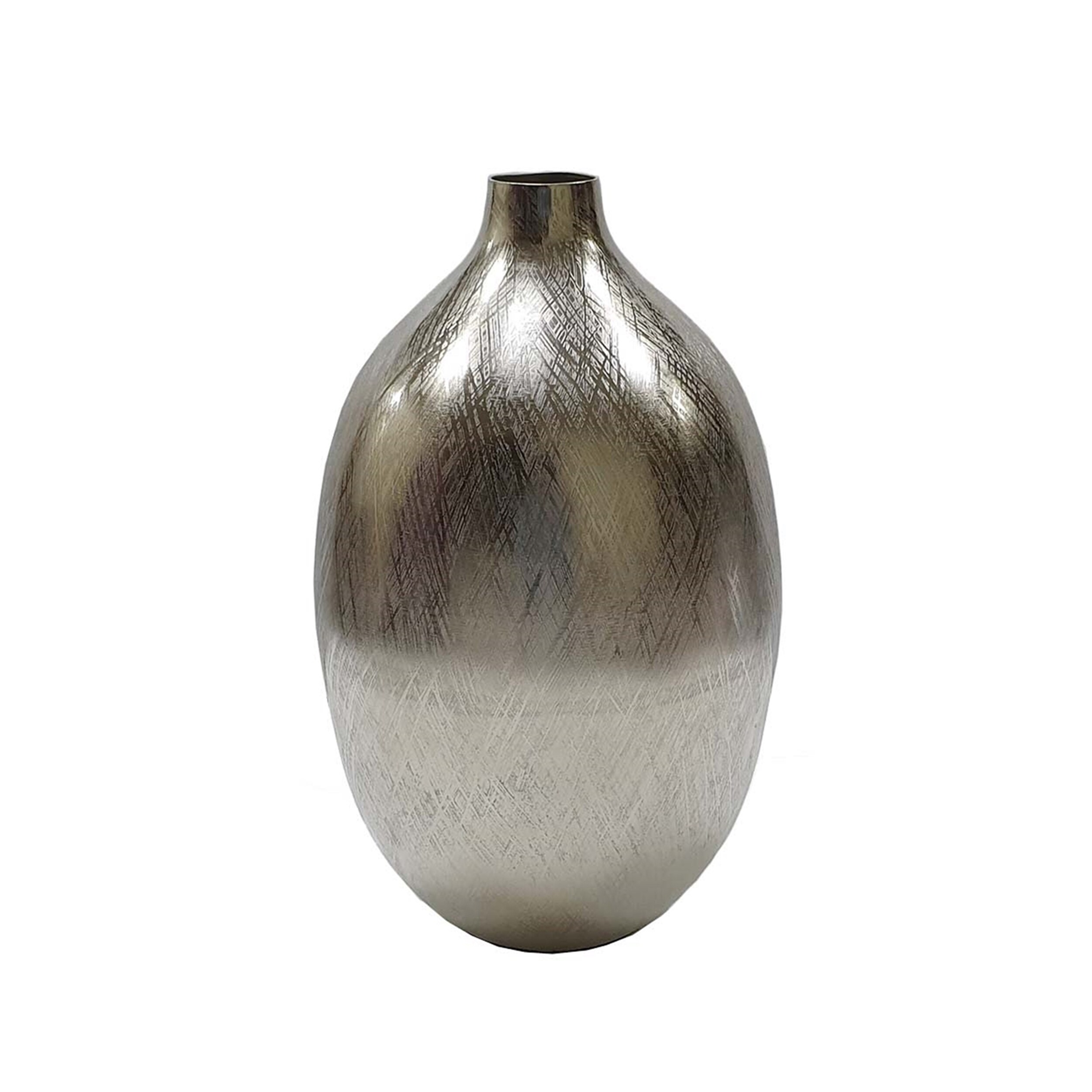 A&B Home Silver Streaks Narrow Mouth Aluminum Vase - Bed Bath