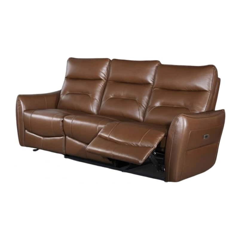 Teren Power Recliner Sofa, 86 Inch, Brown Grain Leather