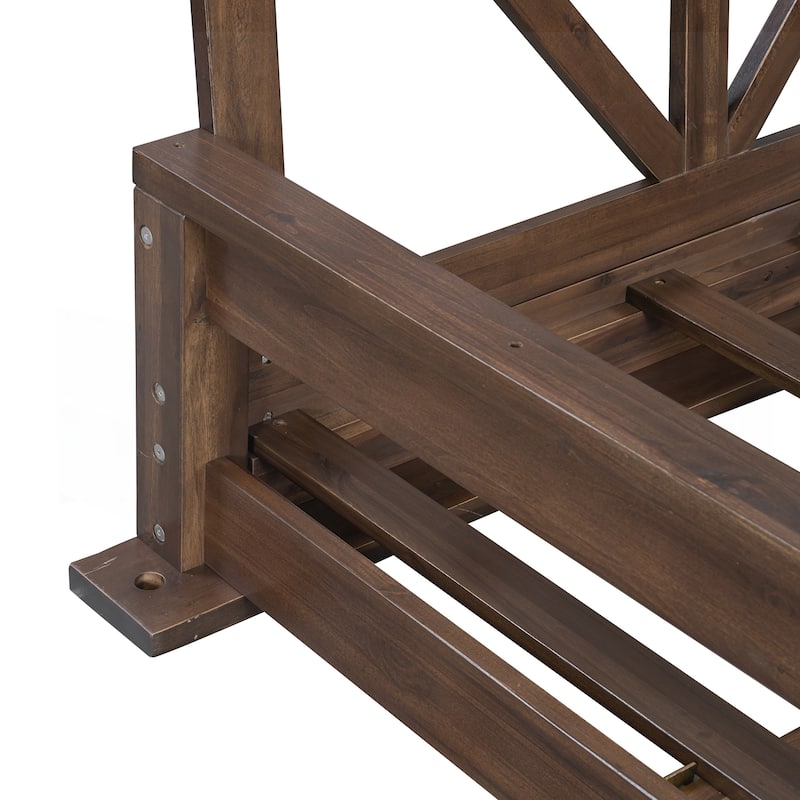Acacia Wood Twin Size Patio Swing Bed