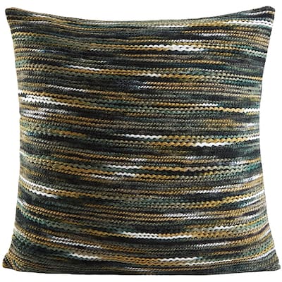 Violet Linen Chenille Accentuation Exotic Stripes Pattern, 18 Inch x 18 Inch, Square, Decorative Accent Throw Pillow Cover