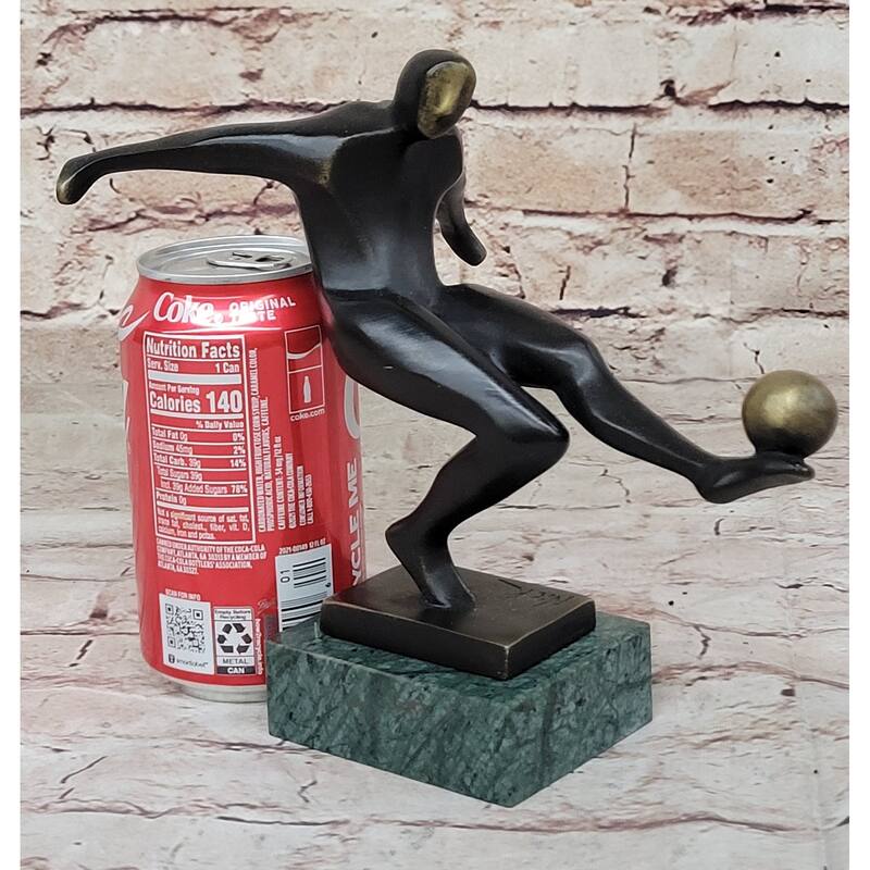 Soccer Player European Football Bronze Statue Sculpture Trophy Collectible 8 Inches X 8 Inches