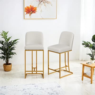 Set of 2 Modern Bar Stools Comfortable Counter Height Dining Chairs for Kitchen Island Restaurant or Home Bar