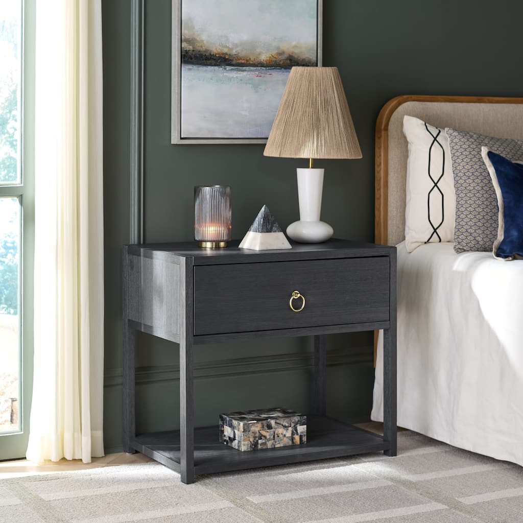 SAFAVIEH Sadie Nightstand with Drawer & Shelf Storage