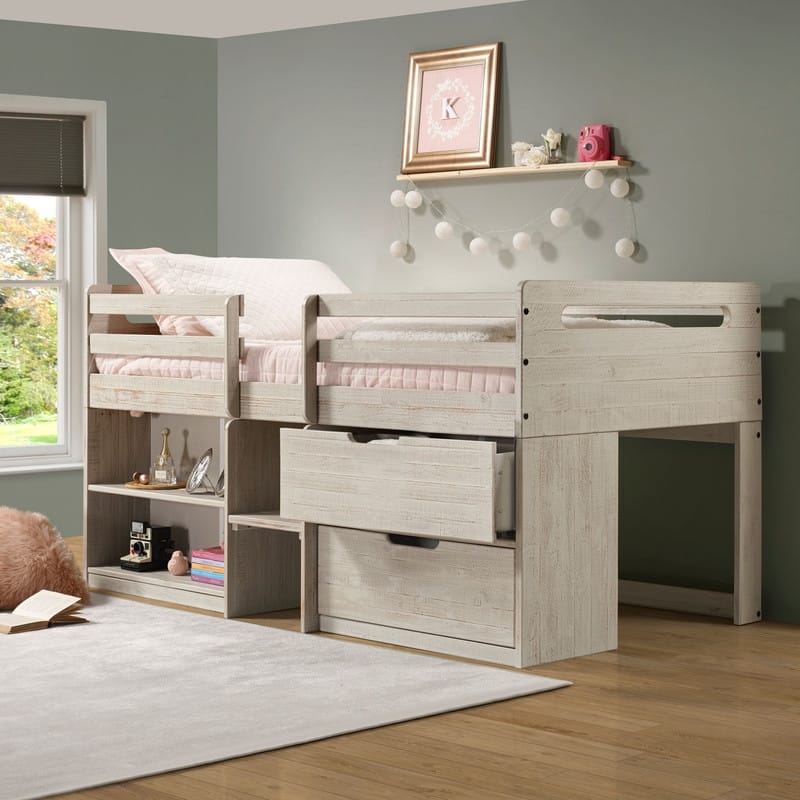 Taylor & Olive Hyacinth Rustic Twin Low-loft Wood Bed