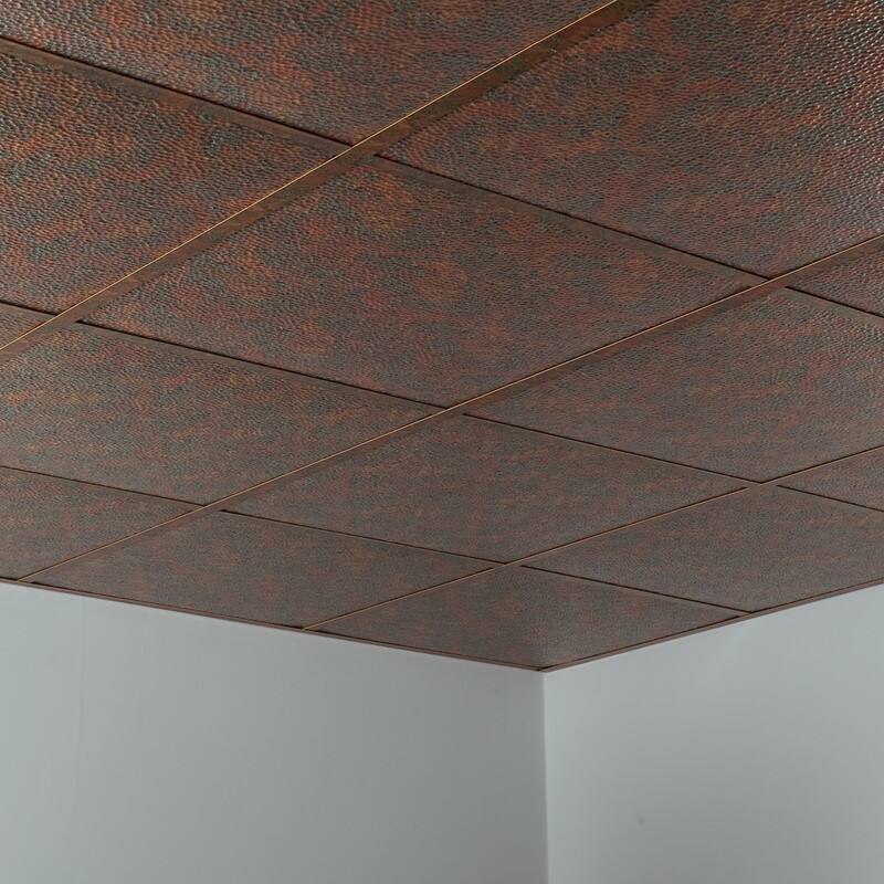 FASÄDE Border Fill Decorative Vinyl 2ft x 2ft Lay in Ceiling Panel in Copper Fantasy (5 Pack)