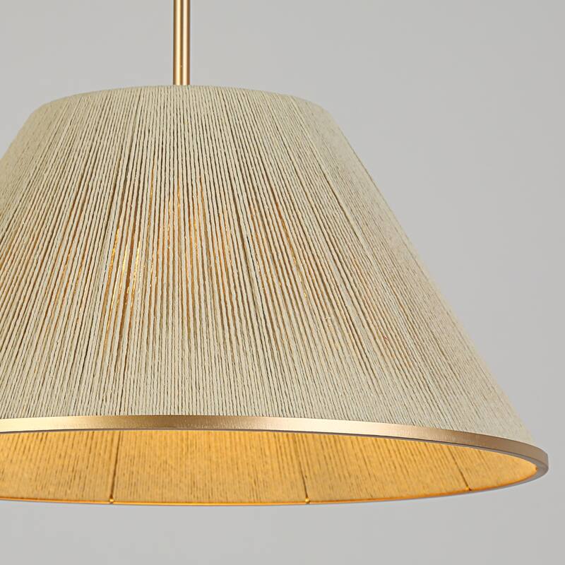 Modern Farmhouse 1-Light Gold Nature Pendant Light for Kitchen Island Dining Room - 20.5"Dx11"H