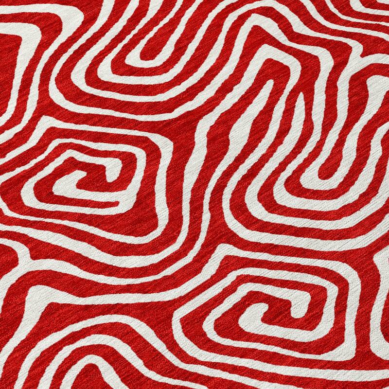 Machine Washable Indoor/ Outdoor Modern Trance Chantille Rug