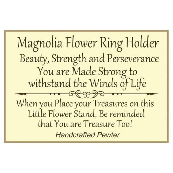 Pewter Tiny Gardens Magnolia Ringholder