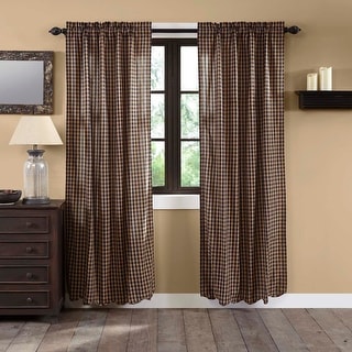 Primitive Curtains VHC Check Panel 84x40 Pair Rod Pocket Cotton - Panel 84x40